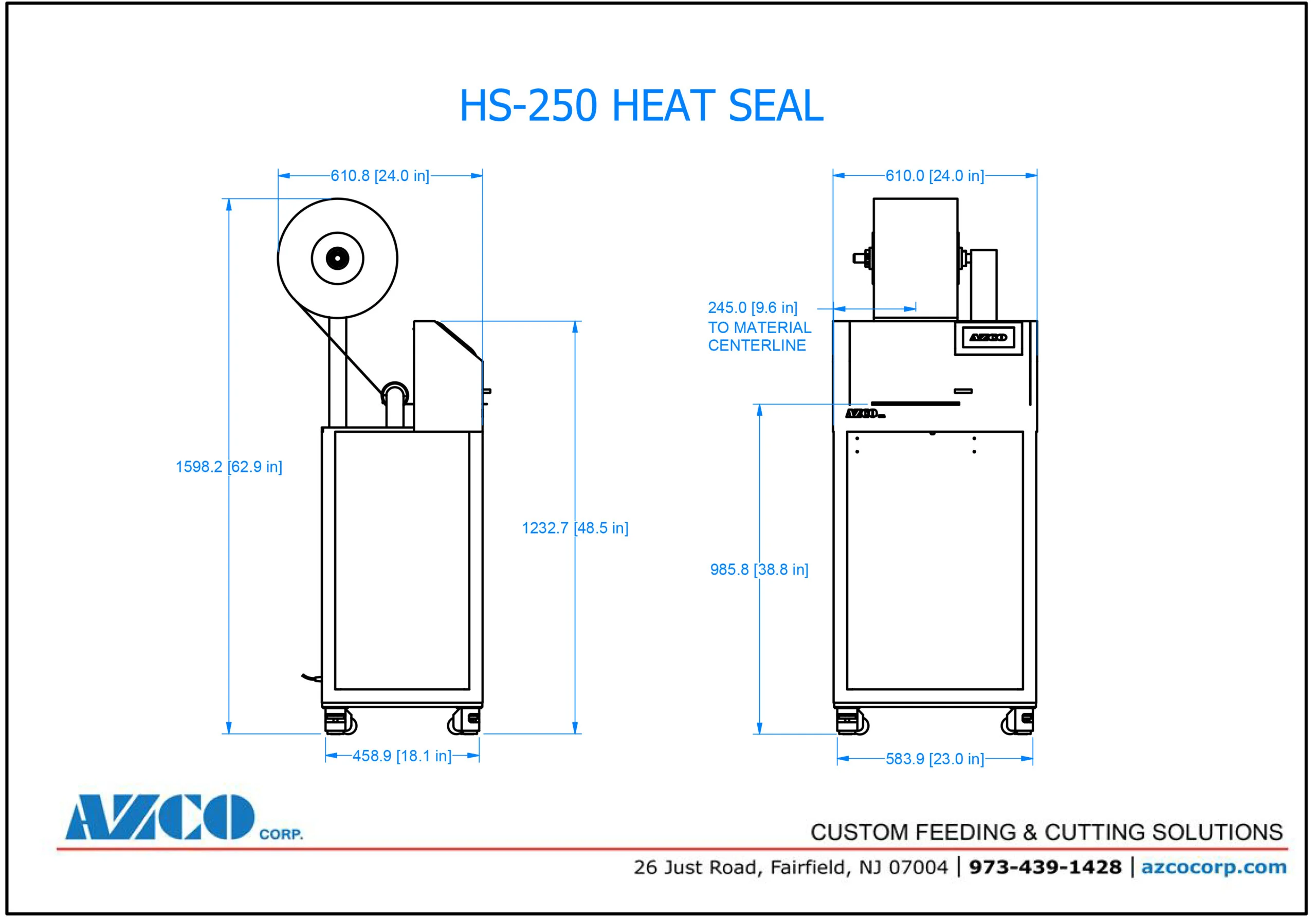 HS-250 Heat Seal Product Drawing