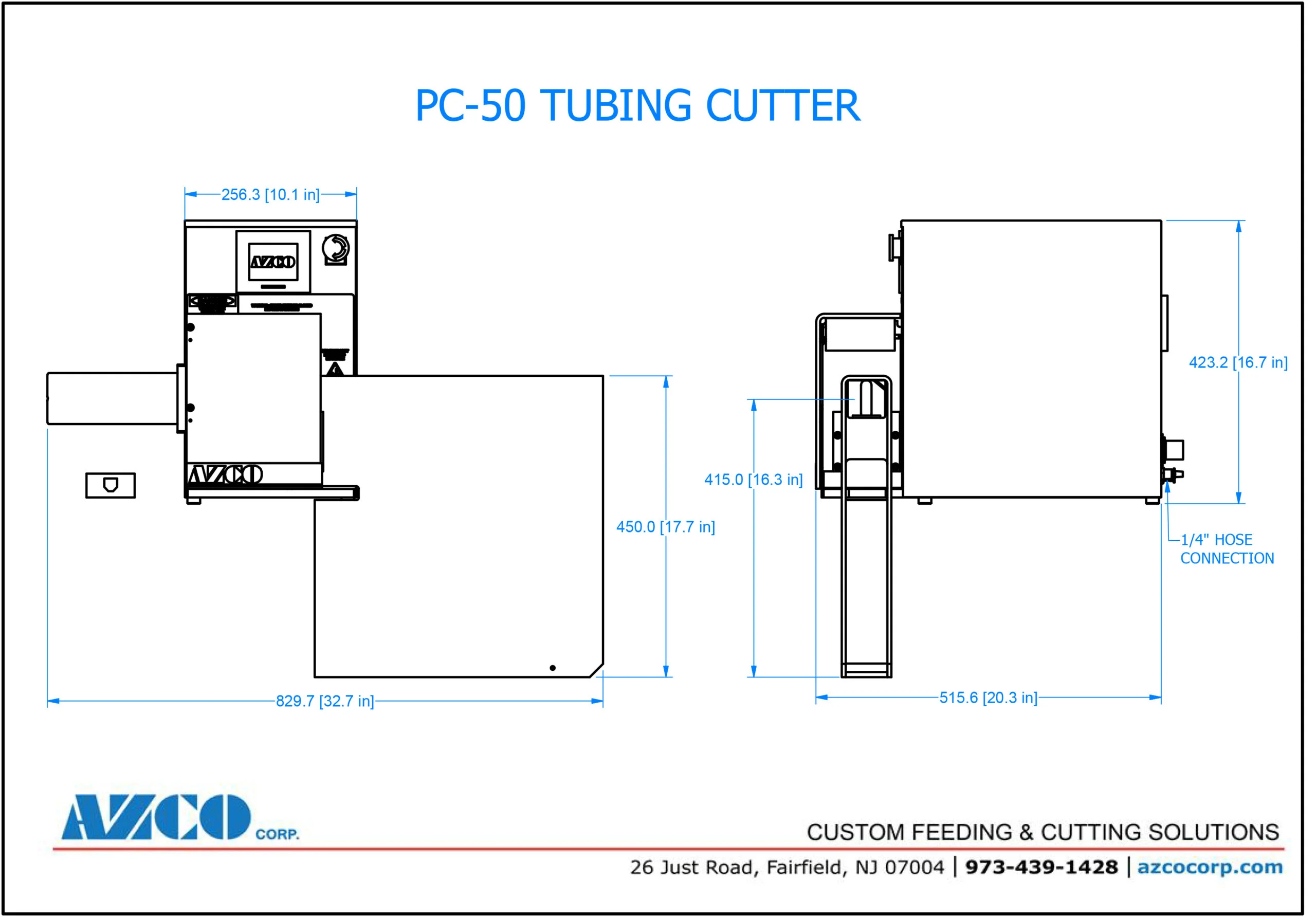 PC-50 Tubing Cutter Product Drawing